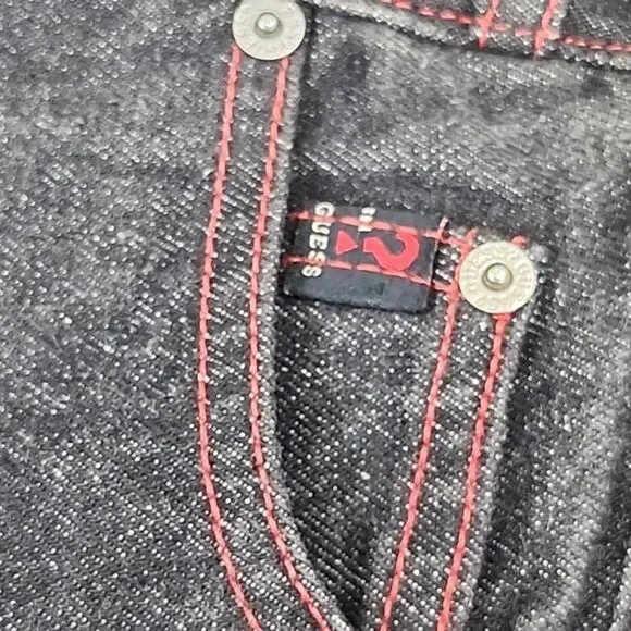 Vtg 90s Guess Mom Jeans US 26 High Rise EMBROIDERED Logo Stl 39050RG Made In USA - Picture 8 of 10